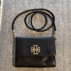 Tory Burch Black Crossbody Bag with Gold Accents